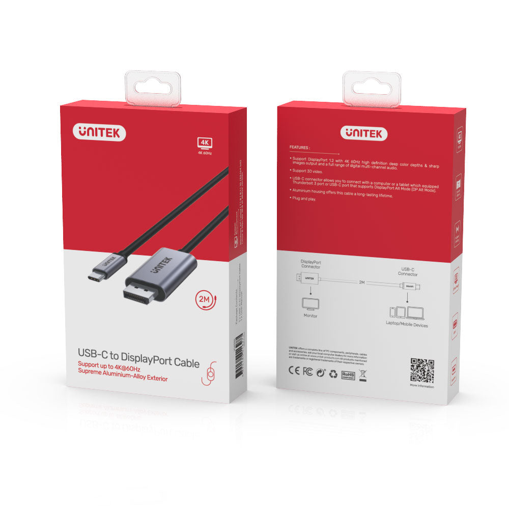 UNITEK 2M TYPE-C TO DISPLAYPORT 1.2 CABLE (V1409A) - image 2