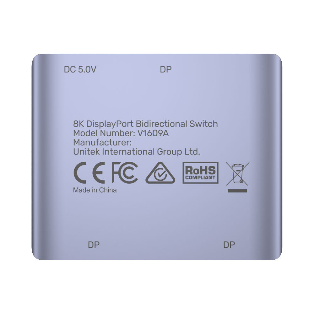 UNITEK DP1.4 SWITCH 2IN1/1IN1(V1609A) GREY - image 2