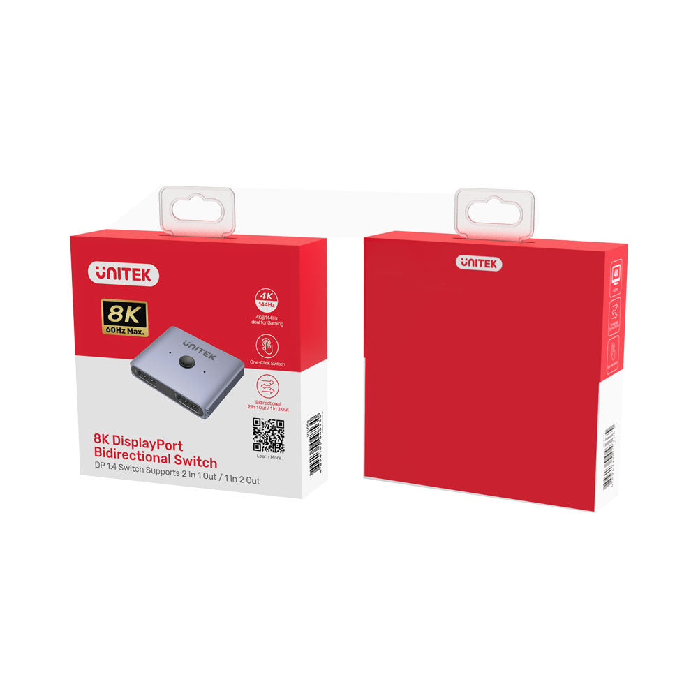 UNITEK DP1.4 SWITCH 2IN1/1IN1(V1609A) GREY - image 3
