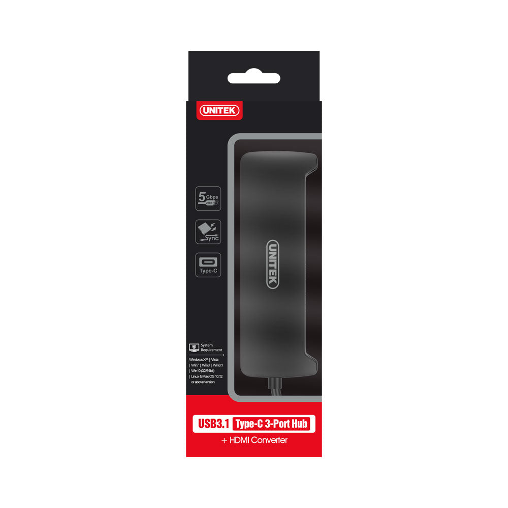 UNITEK USB3.1 GEN1 TYPE-C 3-P HUB,1-P HDMI (V300A) - image 3