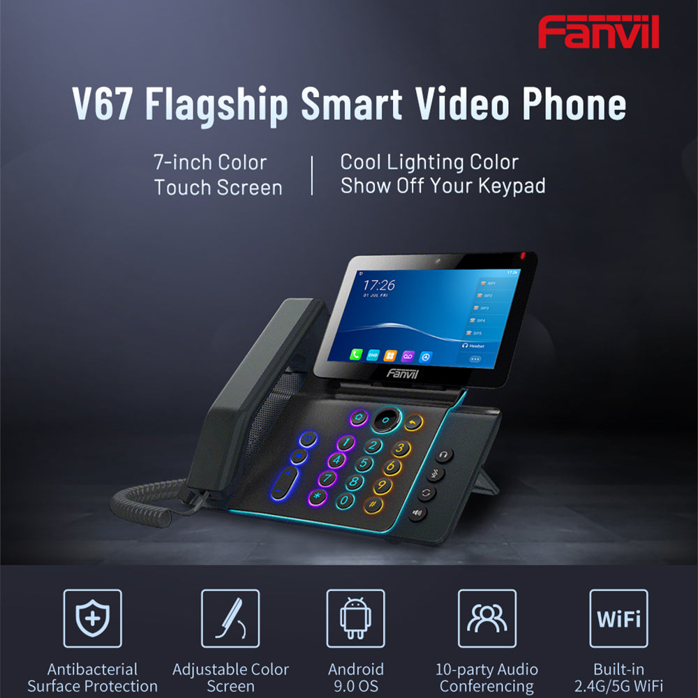 FANVIL V67 FLAGSHIP SMART ANDROID 5MP VIDEO PHONE WITH 7-INCH ADJUSTABLE COLOUR TOUCH SCREEN, RGB KEYPAD, WI-FI, BLUETOOTH, GIGABIT AND POE SUPPORT - image 8