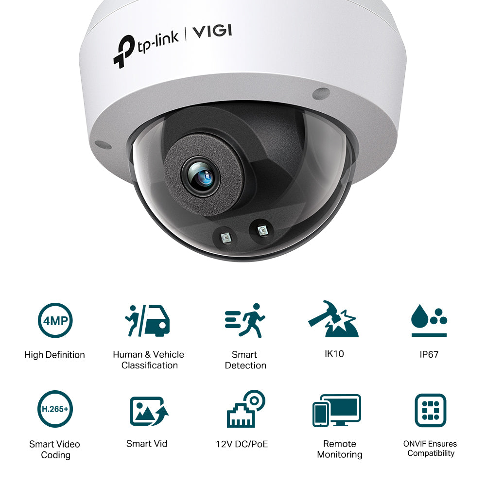 TP-LINK VIGI DOME IP CAMERA 4MP IR 2.8MM - image 2