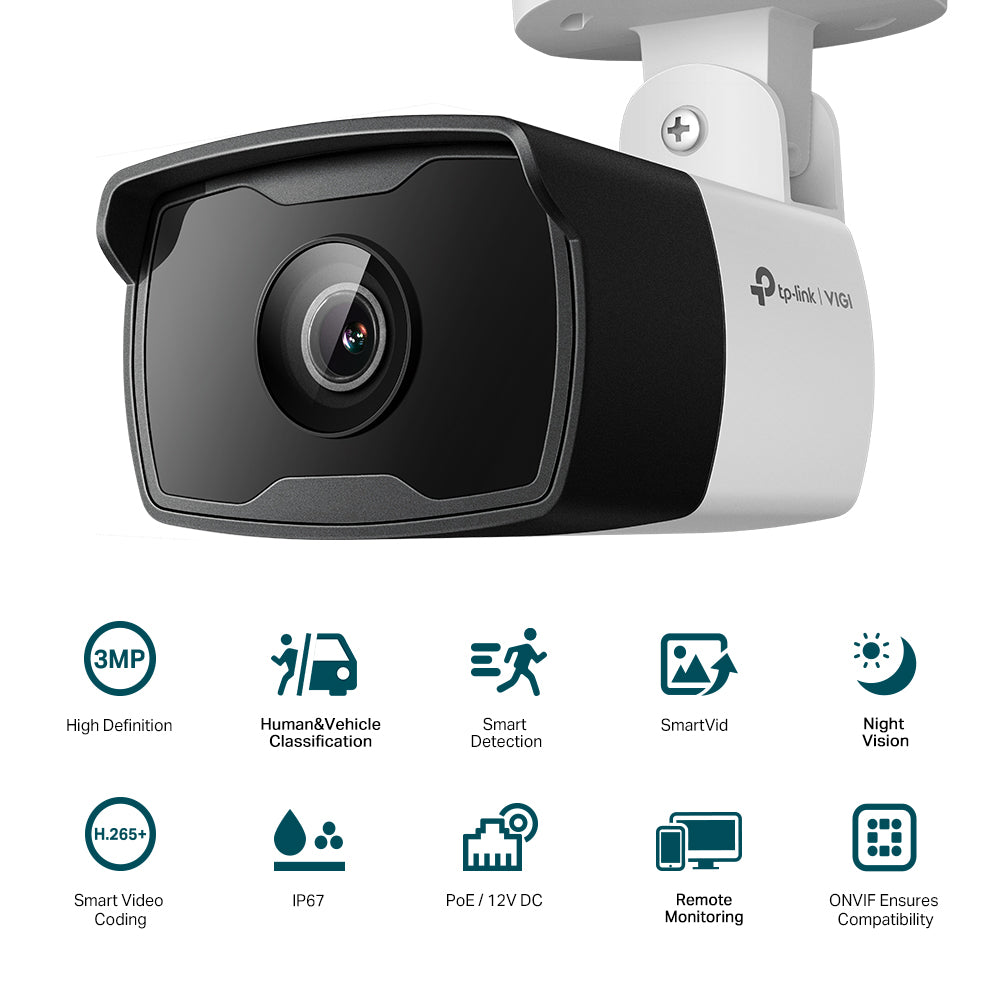 TP-LINK VIGI BULLET IP CAMERA 3MP IR 6MM - image 2