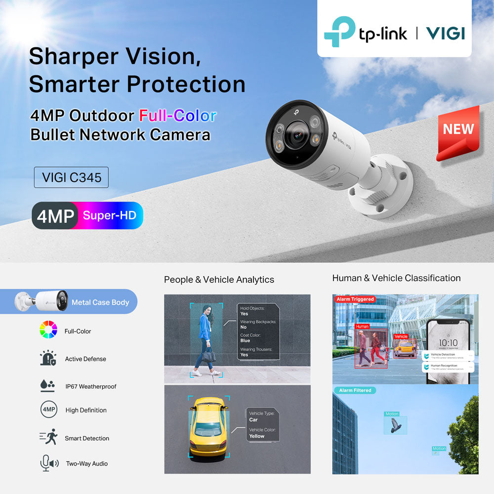 TP-LINK VIGI 4MP OUTDOOR FULL COLOUR BULLET CAMERA - image 5