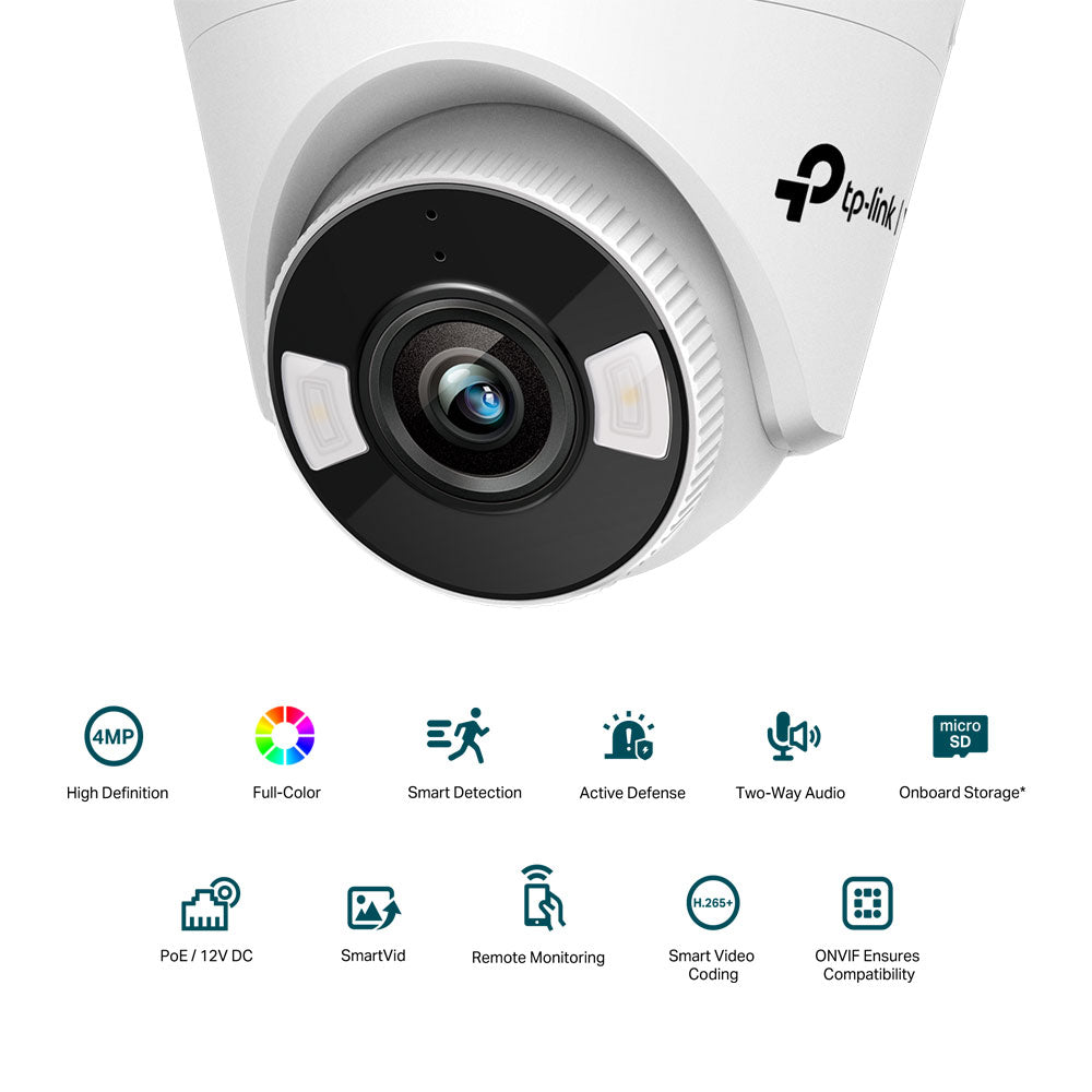 TP-LINK VIGI TURRET IP CAMERA 4MP FULL COLOR 2.8MM