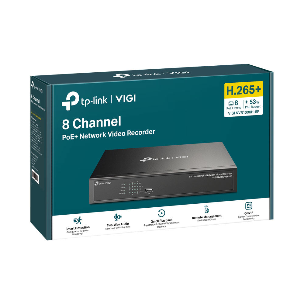 TP LINK VIGI NVR POE+ 53W 8CH 4K VGA/HDMI - image 2