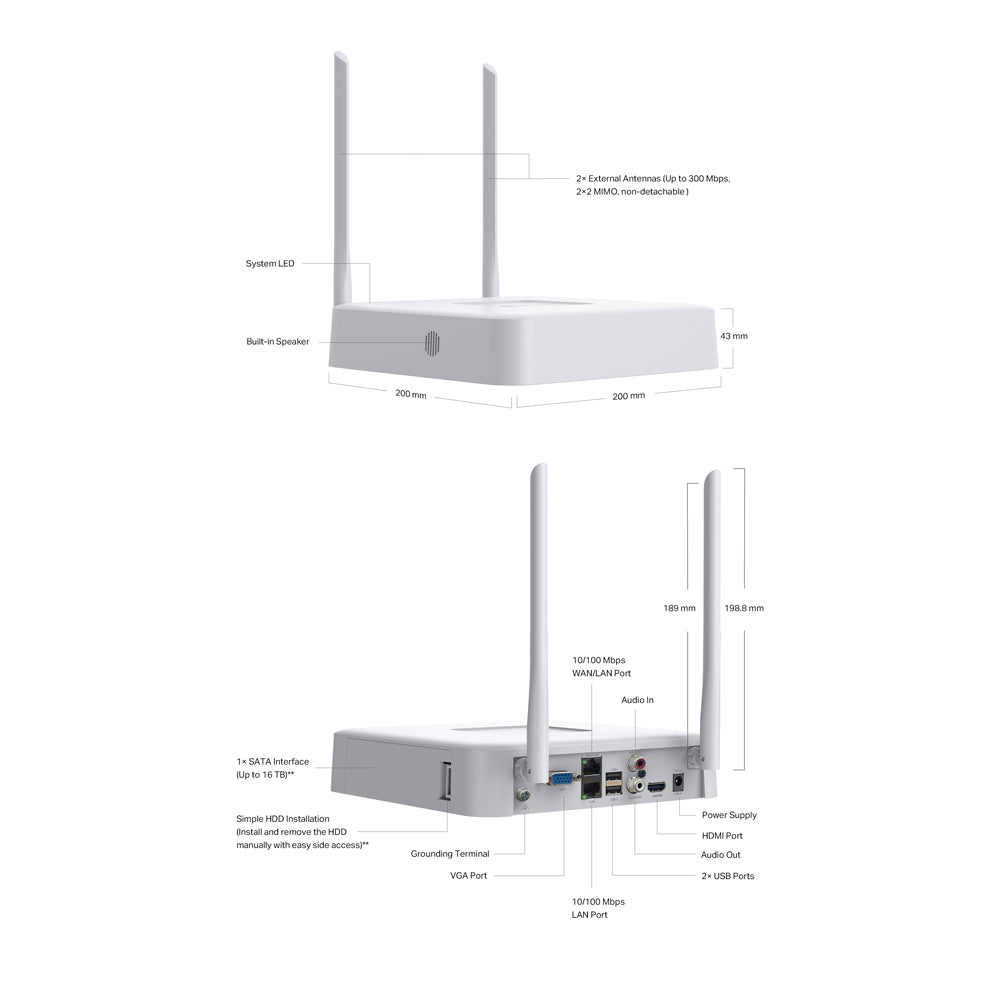 TP LINK VIGI NVR WIRELESS 8CH 4K VGA/HDMI - image 4
