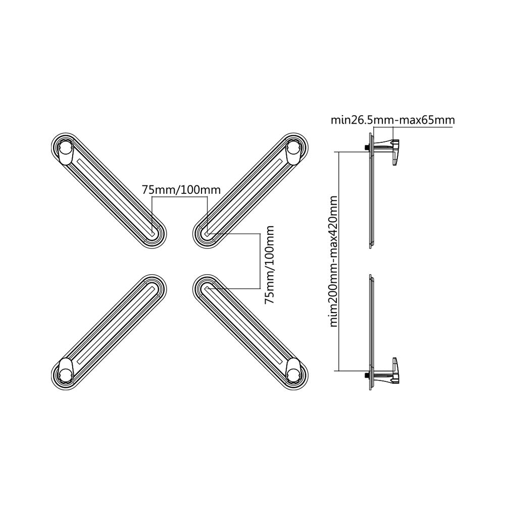 BRACKET 13 - 27IN, VESA 75 OR 100, 8KG - image 2
