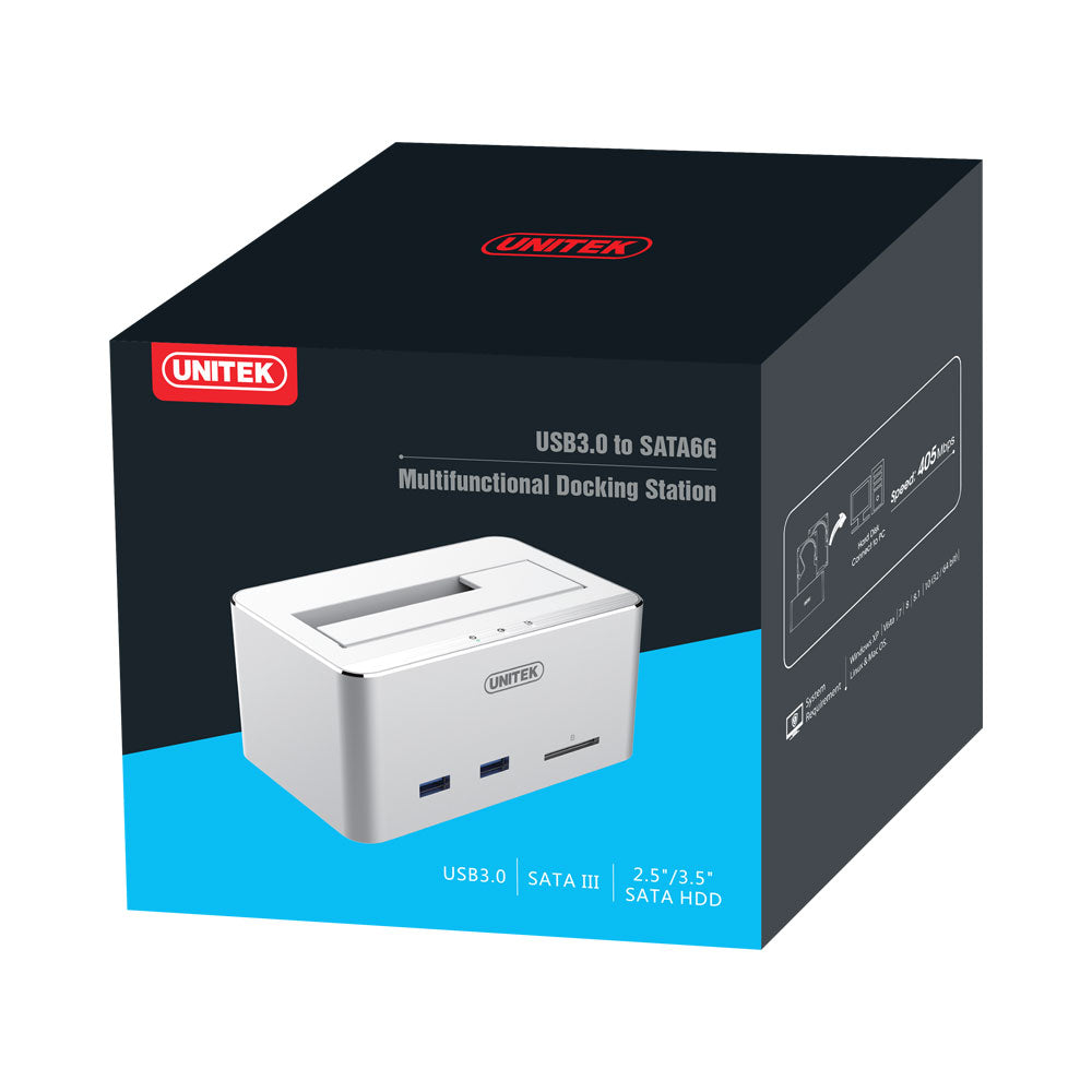 UNITEK USB3.0 SATA DOCKING STATION, HUB+SD(Y-1092) - image 3