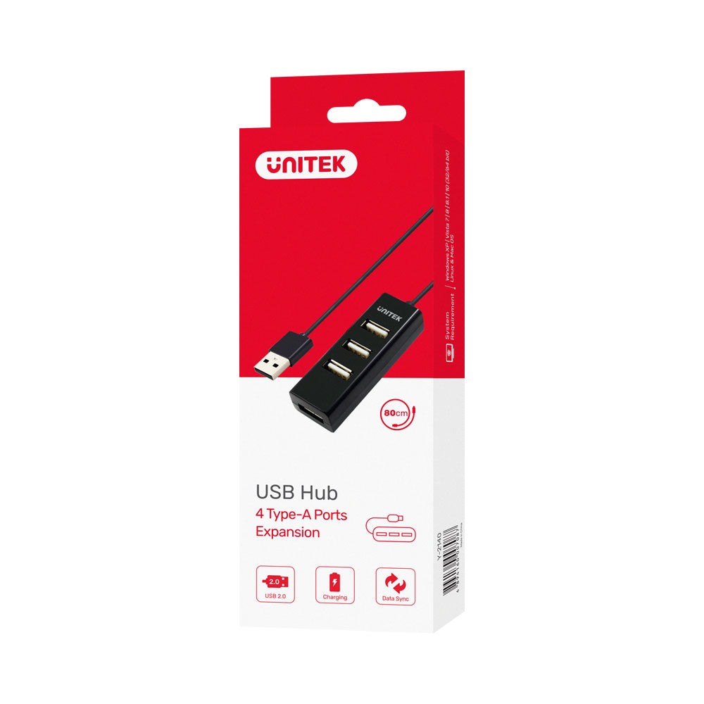 UNITEK USB2.0 4-PORT HUB, 80CM CABLE (Y-2140) - image 2