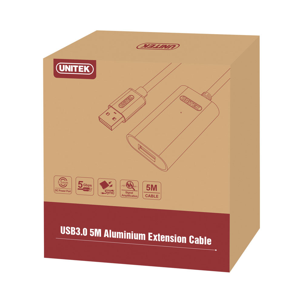 UNITEK 5M USB3.0 ACTIVE EXT CABLE ALUM (Y-3004) - image 2