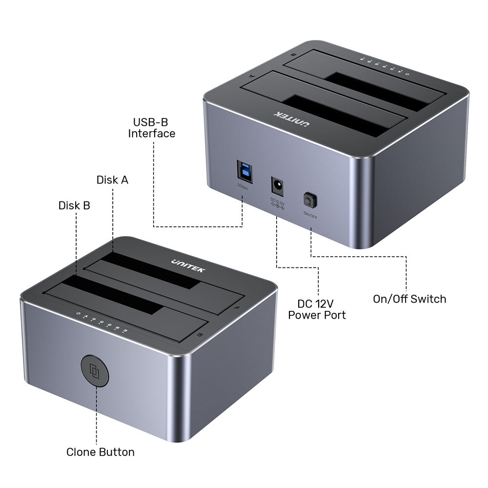 UNITEK USB3.0 SATA DISK D/S ADAPT(Y-3026GY01) - image 4