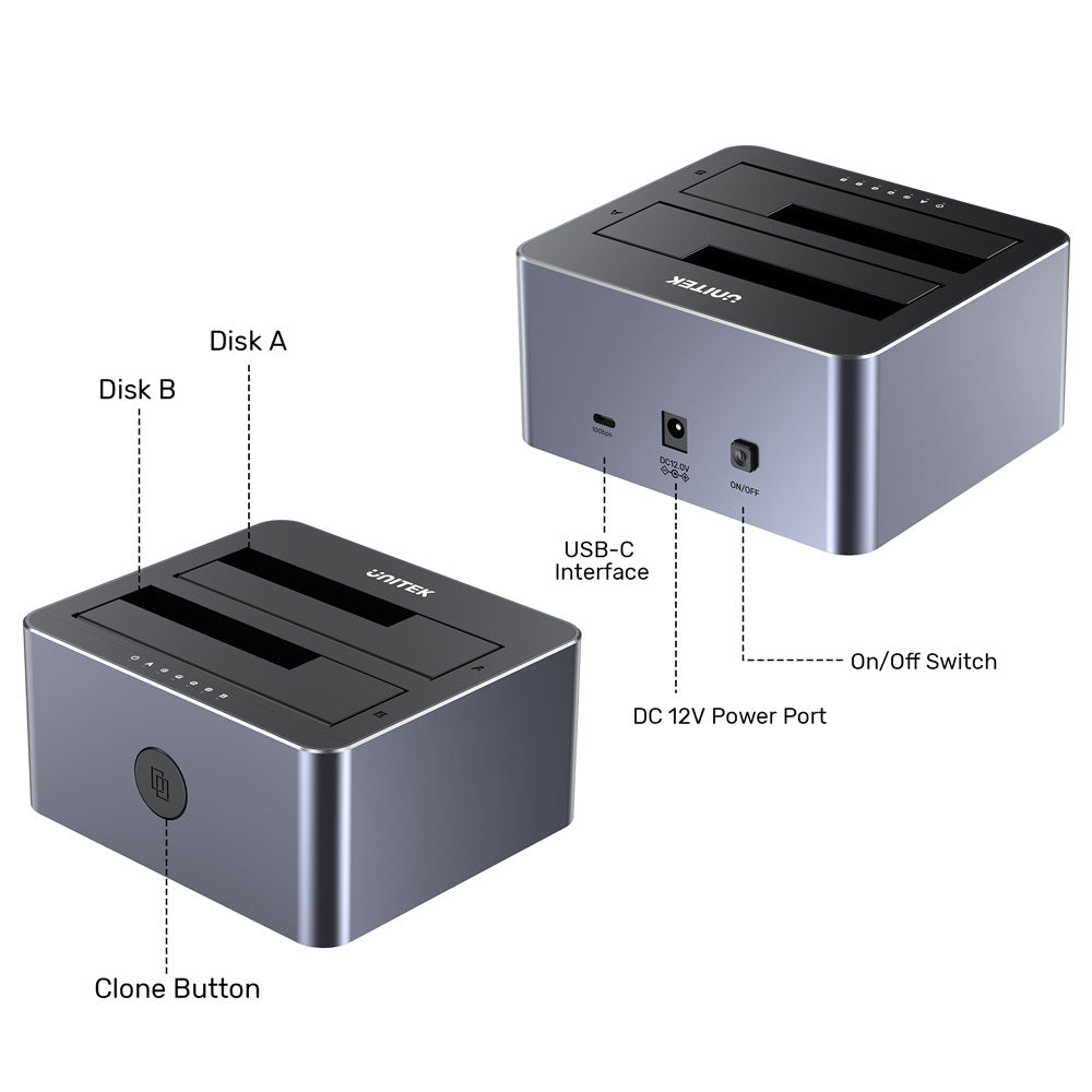 UNITEK SATA DOCKING/CLONE STATION  (Y-3027GY01-EU) - image 4