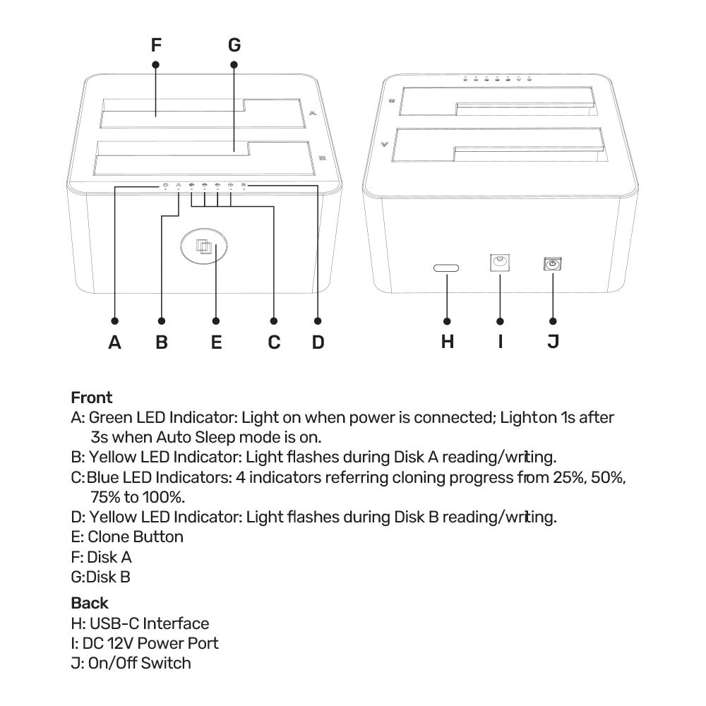 UNITEK SATA DOCKING/CLONE STATION  (Y-3027GY01-EU) - image 5