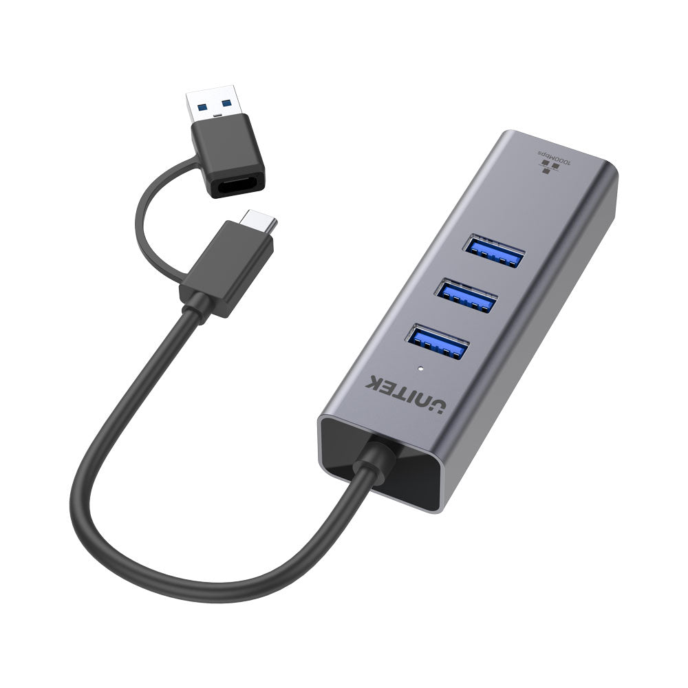UNITEK 3-PORT USB3.0  HUB W TYPE-C/A ADP (Y-3088B) - image 2