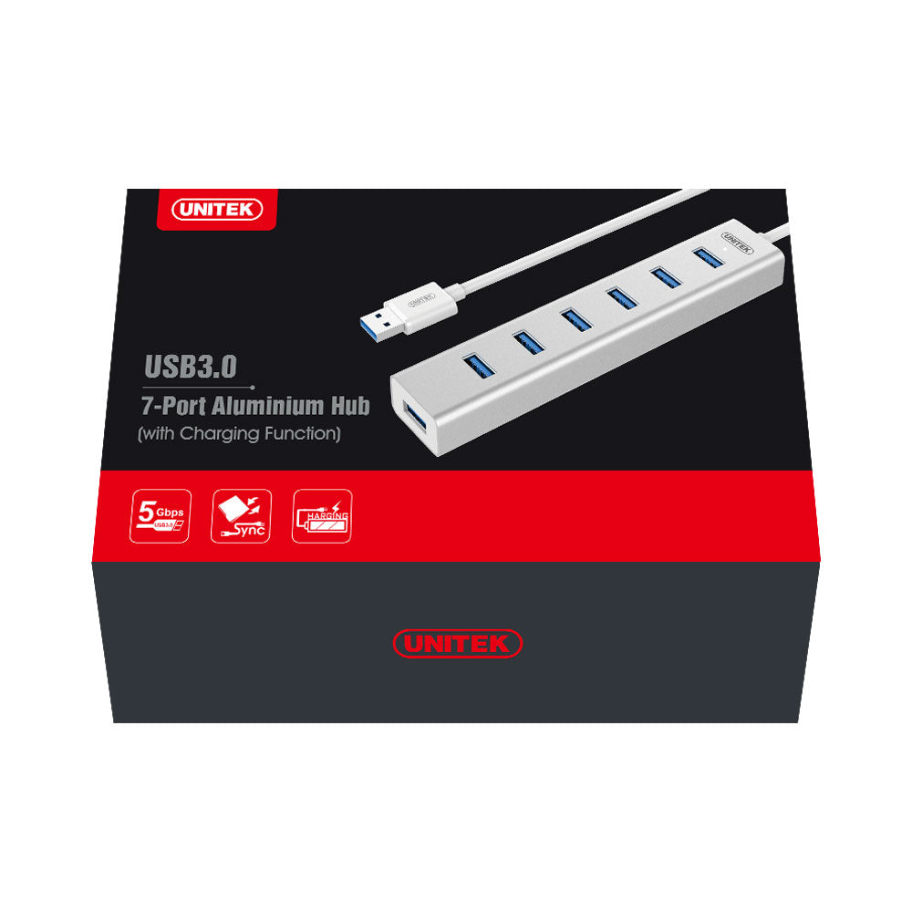 UNITEK USB3.0 7-P  HUB, 5V 2A CHARGER(Y-3090) - image 3