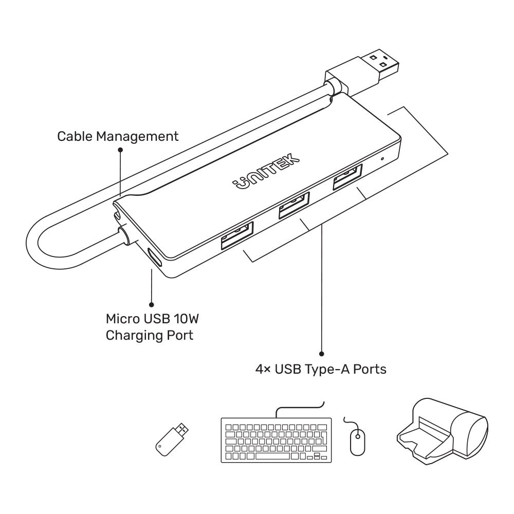 UNITEK 4PORTS POWERED/ULTRA SLIM HUB(Y-3145C) - image 5