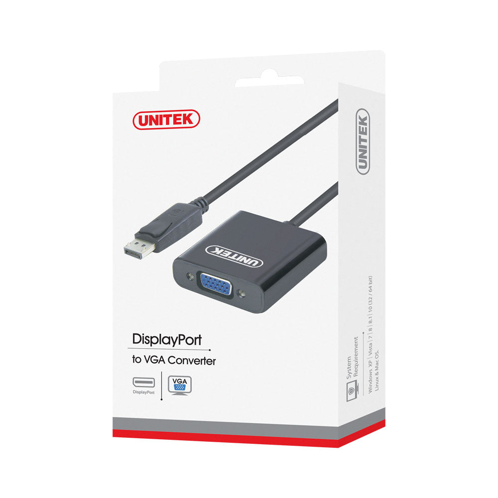 UNITEK 20CM DISPLAYPORT M TO VGA F (Y-5118E) - image 2
