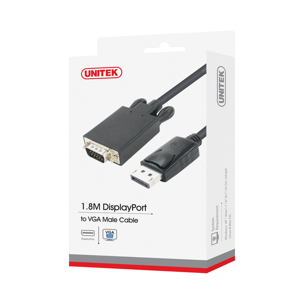 UNITEK 1.8M DISPLAYPORT TO VGA M (Y-5118F) - image 2