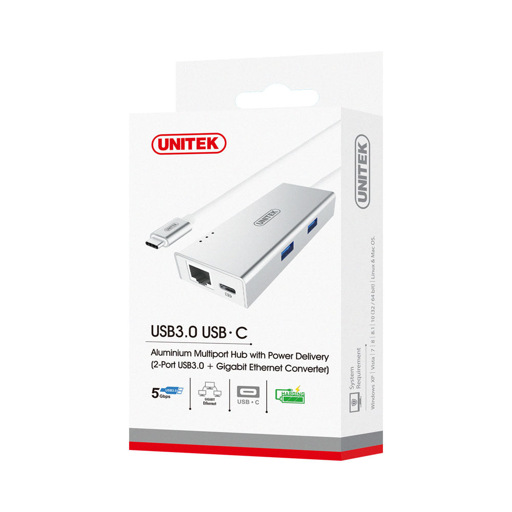 UNITEK USB3.0 TYPE-C, 2-PORT USB, GB LAN (Y-9106) - image 2