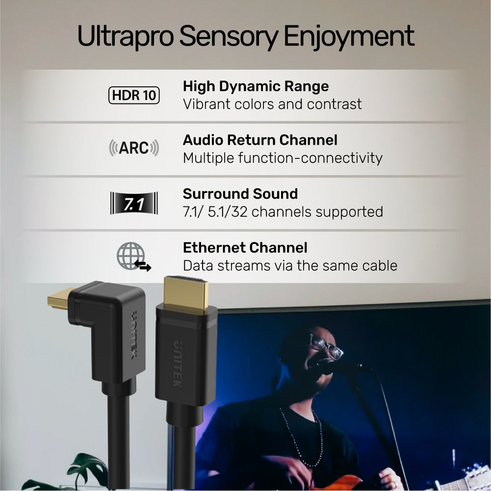 UNITEK 3M HDMI RIGHT ANGLE 90DEG CABLE (Y-C1002)* - image 7