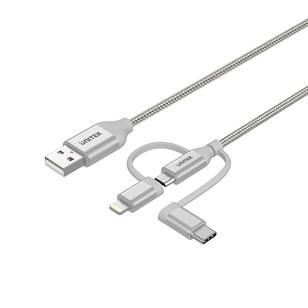 UNITEK 1M 3 IN 1 USB2.0 CABLE MFI (Y-C4036ASL)* - image 2