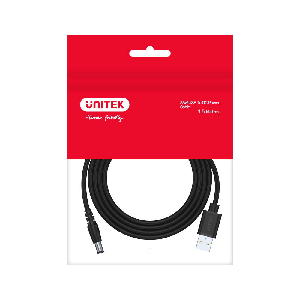 UNITEK 1.5M USB TO 5.5/2.5M DC ADAPTER (Y-C4046BK) - image 3