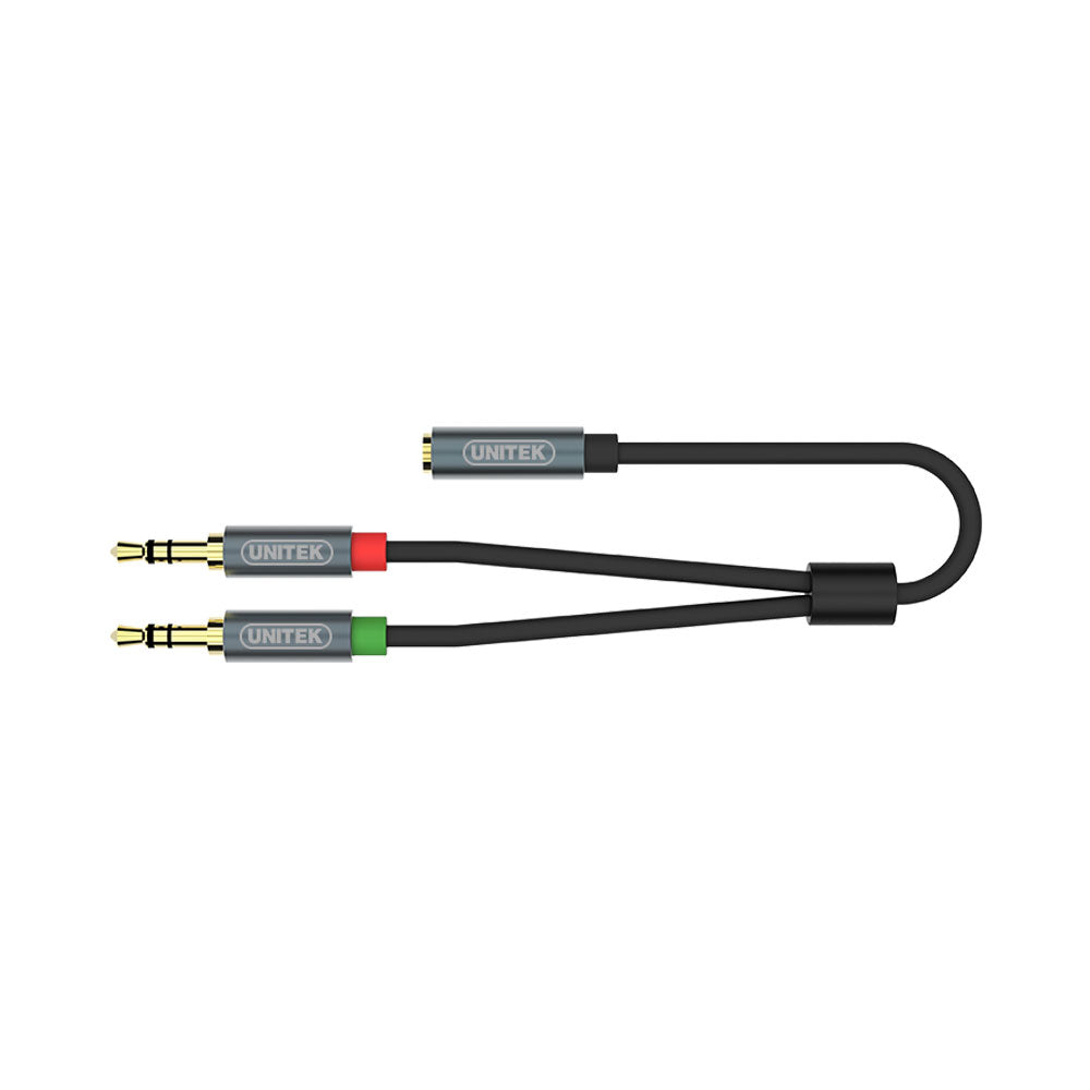 UNITEK 0.2M 3.5 F TO 2 X M AUDIO CBL Y-C957ABK - image 2