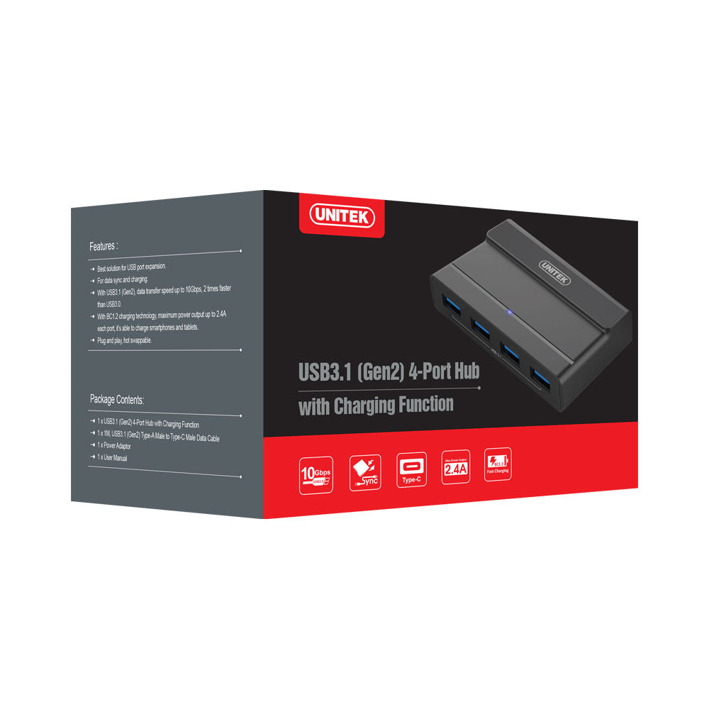 UNITEK USB3.1 GEN2 4 PORT HUB (Y-HB08003) - image 3