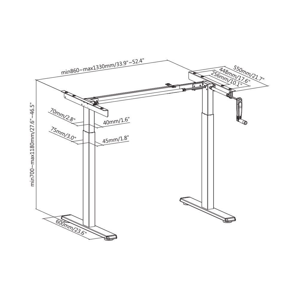 LINKQNET N08-22D MANUALLY ADJUSTABLE SIT-STAND DESK FRAME - image 8