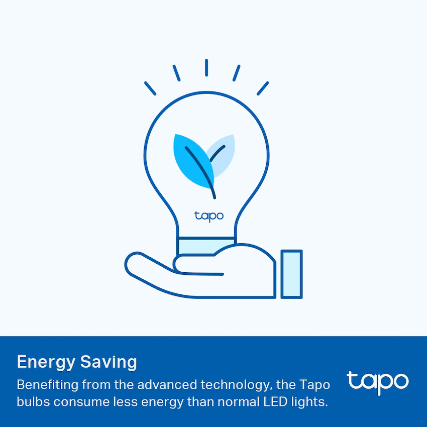 TP-Link Tapo L510B 8.7W Smart Wi-Fi Warm White Light Bulb, Dimmable, A60, B15 - image 6
