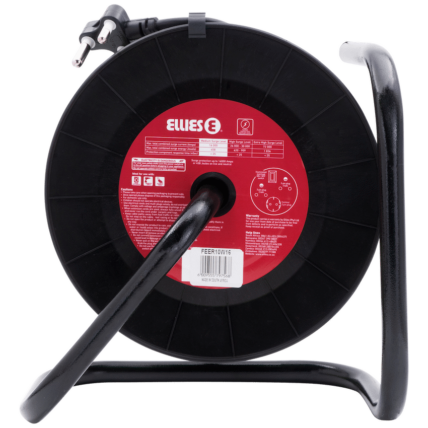 Ellies Heavy Duty Surge Protected Extension Reel 10m - BK - image 6