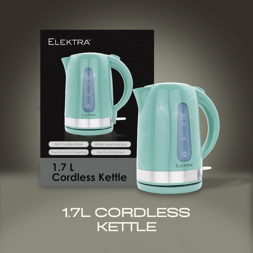 Elektra 2200w 1.7l Plastic Kettle - Green - image 6