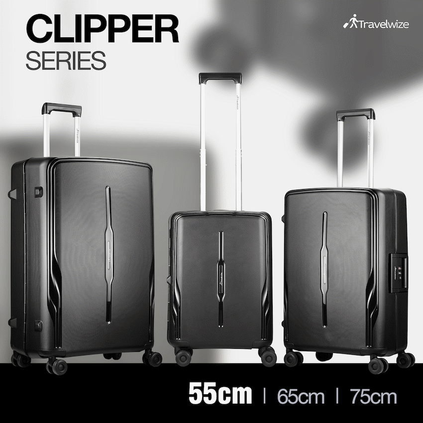 Travelwize Clipper PP 55cm 4-Wheel Spinner Luggage Black - image 6