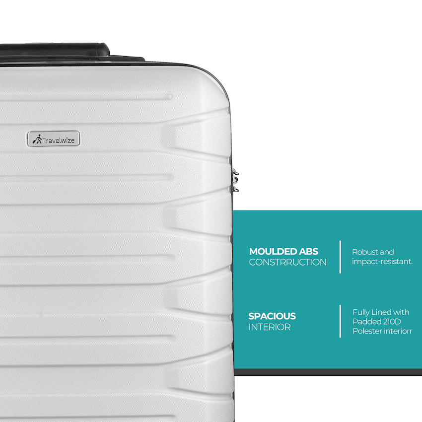 Travelwize Cabana ABS 4-Wheel Spinner 55cm Luggage - Platinum - image 6