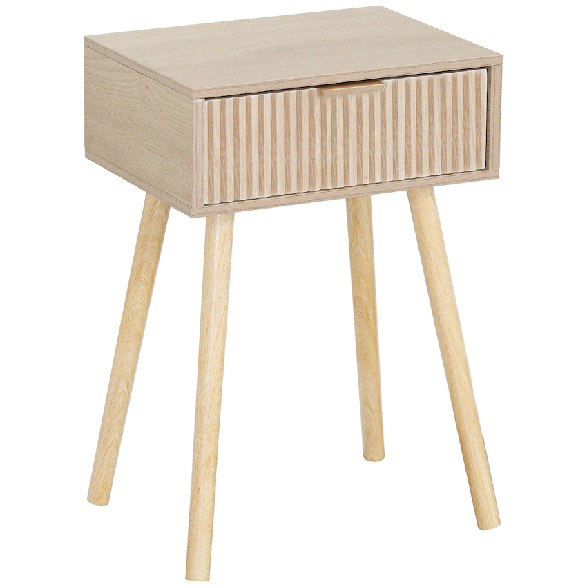 Everfurn Yoko Side Table Wood, Melamine, Pine Wood Legs, 1x Drawer - image 6