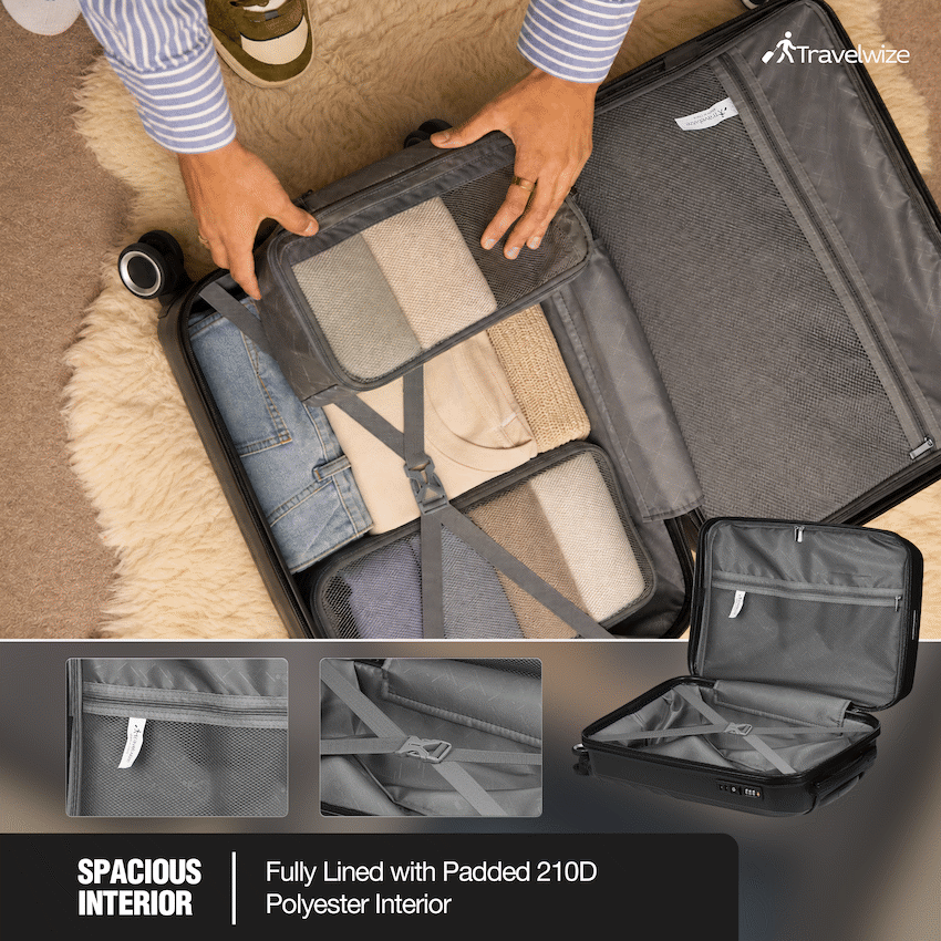 Travelwize Quartz PP 76cm 4-Wheel Spinner Luggage - Black - image 6