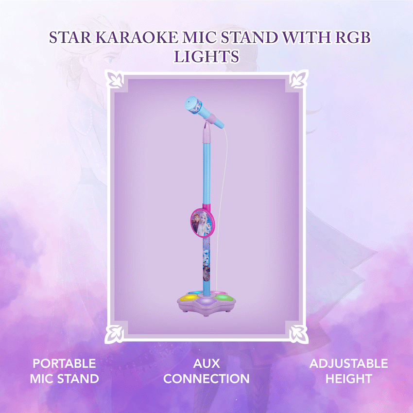 Disney Frozen Auxiliary Star Karaoke Microphone Stand with Colourful Lights - image 6