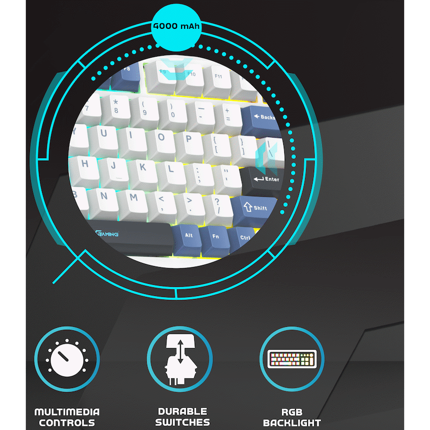 Volkano Gaming Phantom X2  TKL Mechanical Tri-Mode Wireless Keyboard - image 6