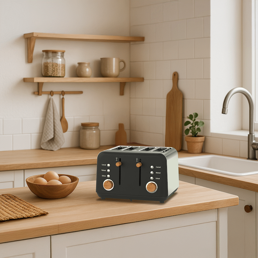 Boden Stark Anson Collection 4-Slice Stainless Steel Toaster - Black - image 6