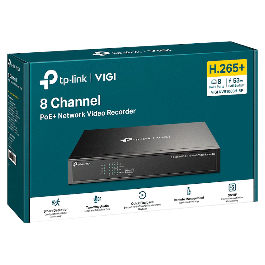 TP-Link Vigi NVR1008H-8P 8-Channel PoE+ Network Video Recorder - image 6