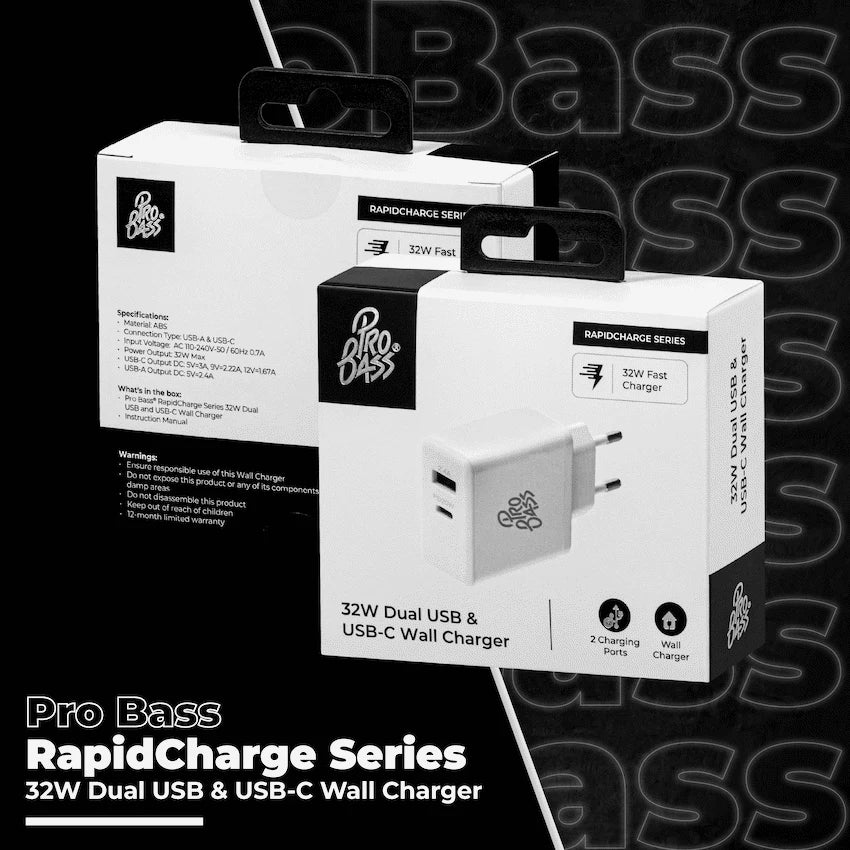 Pro Bass RapidCharge Series 32w Dual USB and Type-C Wall Charger - image 6