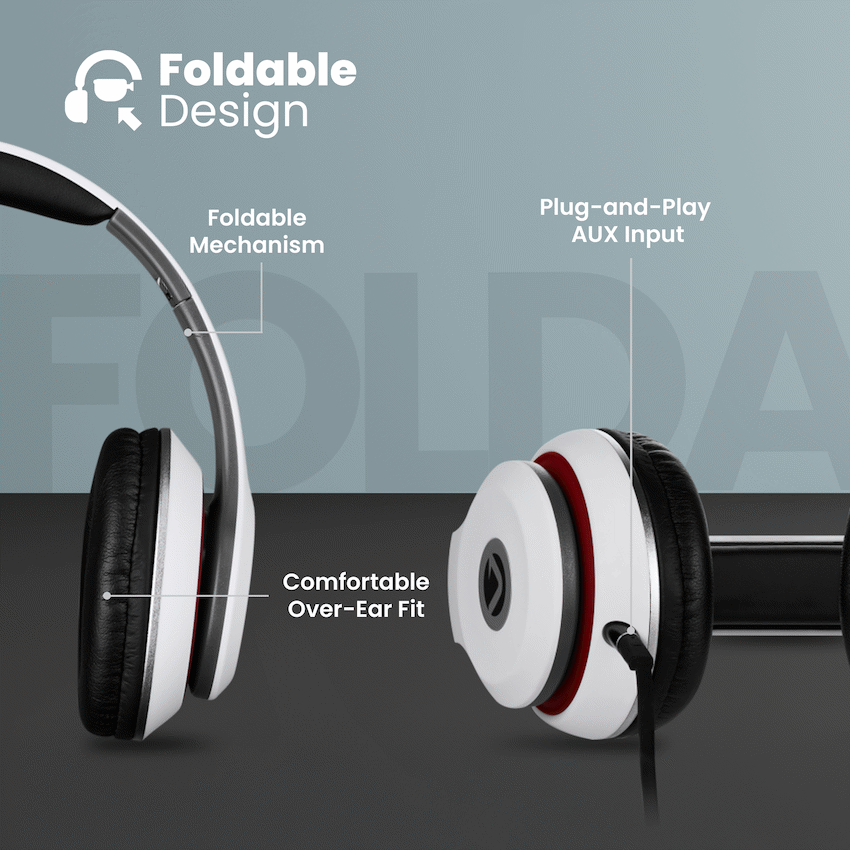 Volkano Falcon Series Headphones with Microphone - White - image 6