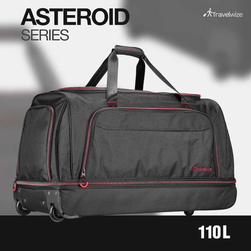 Travelwize Asteroid Trolley Duffle - Black/Red - image 6