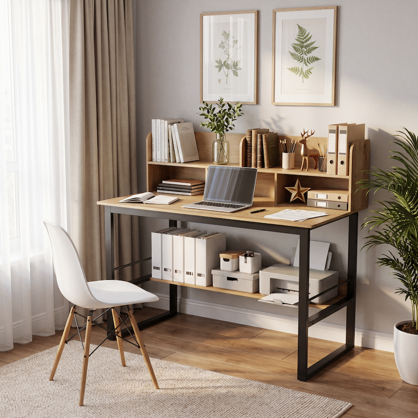 Everfurn Marcel Office Desk With Shelves - image 6