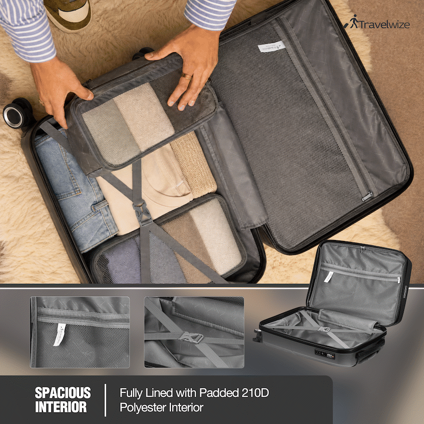 Travelwize Quartz PP 76cm 4-Wheel Spinner Luggage - Silver - image 6
