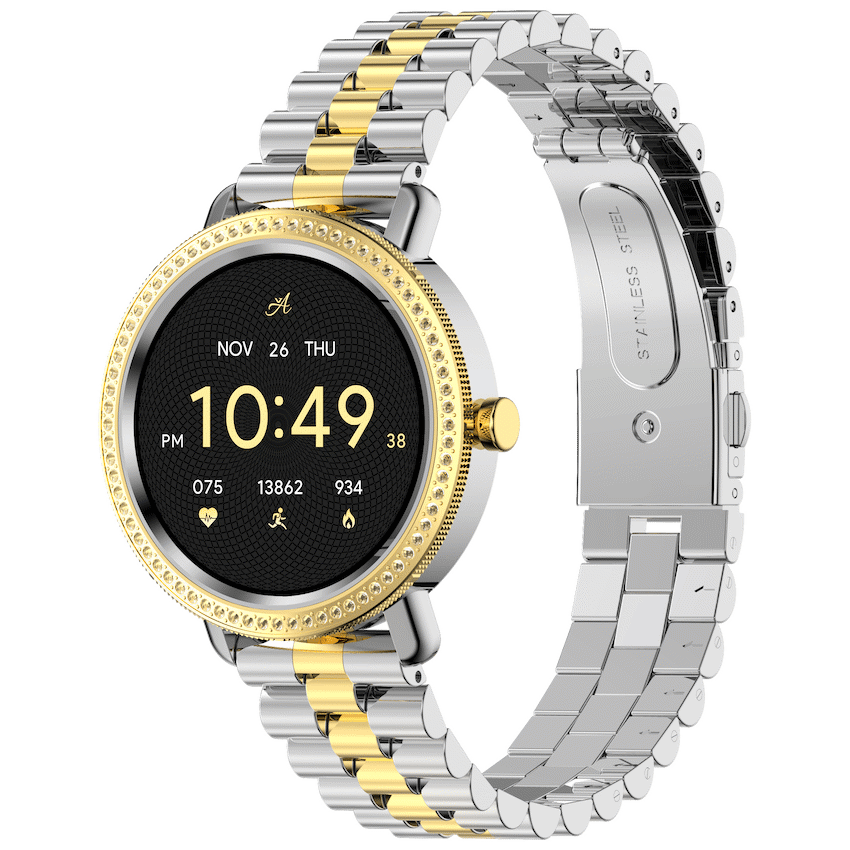 Volkano Ayla Collection Jewelled Smartwatch With 2 Colour Metal link strap - image 6