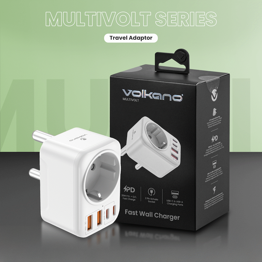 Volkano MultiVolt Series 2x USB-A + 2x USB-C adaptor SA Plug to multi travel socket 20Watt - image 6