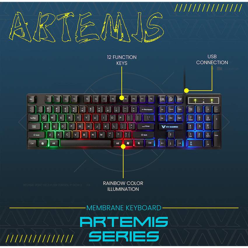 VX Gaming Artemis series 3-in-1 Combo KB, Mouse, Mousepad - image 6