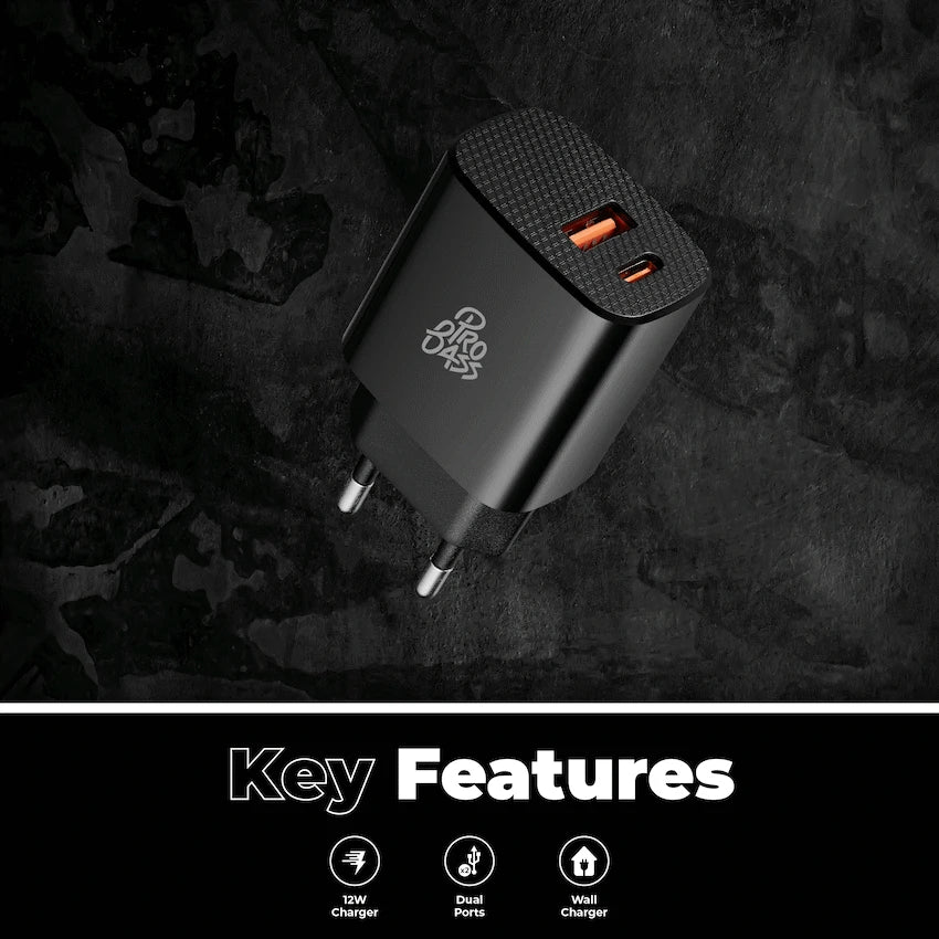 Pro Bass PowerCharge Series 12w Dual USB and Type-C Wall Charger - Black - image 6